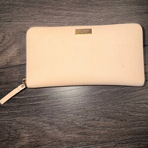 Kate Spade Peach/Pink/Cream Large Continental Zipper Wallet